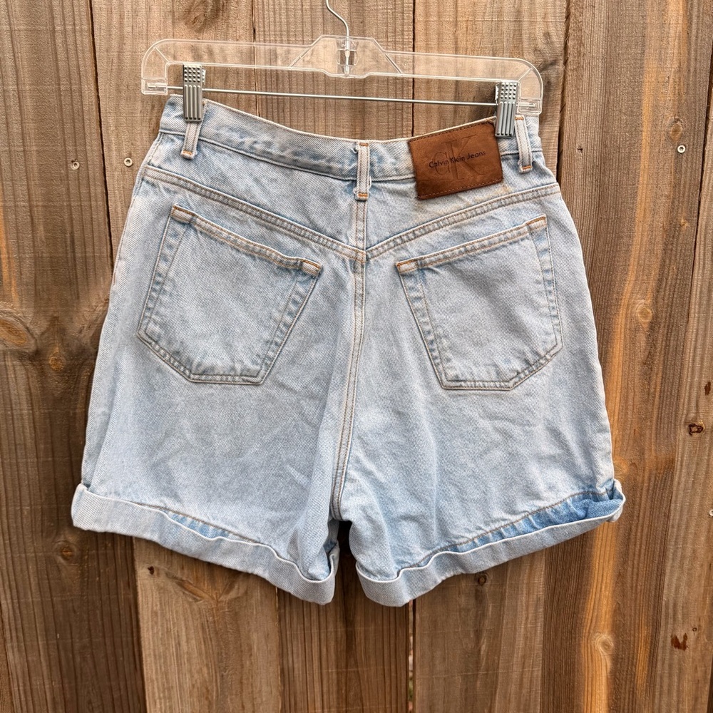 Vintage Calvin Klein Jeans Light Blue Jean Shorts Size 10 - Picture 10 of 11